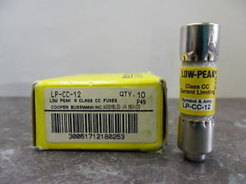 New Lot Bussmann LP-CC-12  LPCC 12 Amp Fuses Class CC Low-Peak  600V New