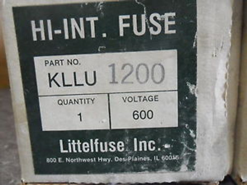 New  Littlefuse KLLU 1200 1200 Amp Fuse Bussmann KLU-1200 600V Class L New