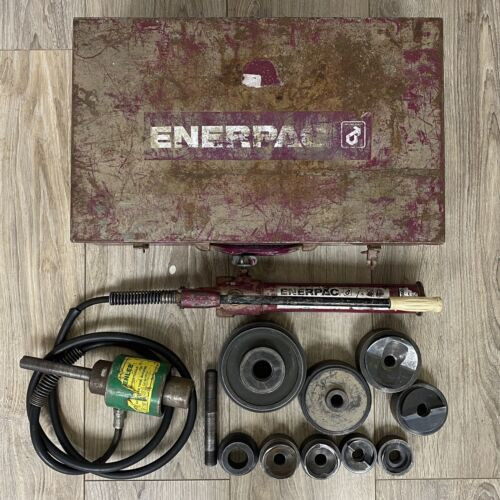 Enerpac 8650 Max Hydraulic Hand Pump Ph-14 W/ Greenlee 746 & Knockout Dies