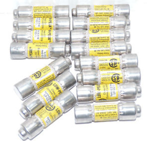 Pack of 15 COOPER BUSSMANN LP-CC-1/2 CLASS CC CURRENT LIMITING LOW-PEAK FUSES