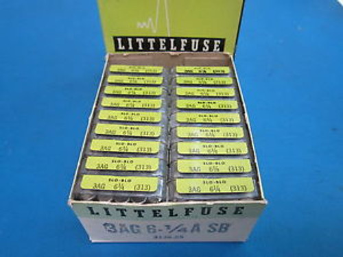 Pack of 90 LITTELFUSE 3AG 6-1/4A SB Fuses, NEW