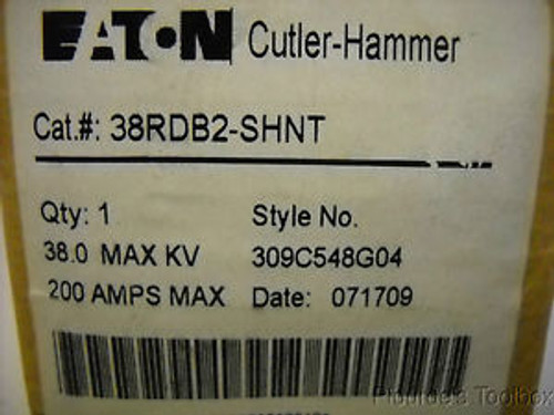 Eaton Cutler-Hammer Switchgear, 38RDB2-SHNT, 309C548G04, 200 AMP