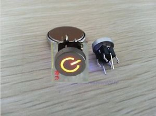 100Pcs Orange Led Dia 10Mm Cap Power 12V Momentary Tact Push Button Switch