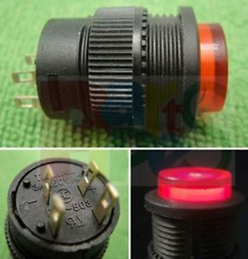 120, Momentary Red 3V Led Off/(On) Car Push Switch,Rm503