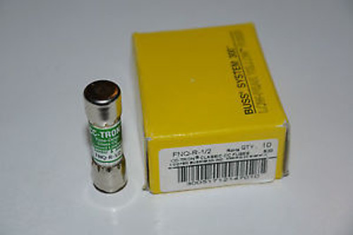 NEW Pack of 10 BUSSMANN COOPER FNQ-R-1/2 TRON CC FUSES TIME DELAY 600V 500MA