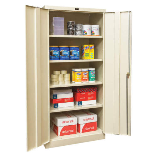 Grainger Approved 410S362478A-Pt Storage Cabinet,78"X36"X24",Tan,4Shlv