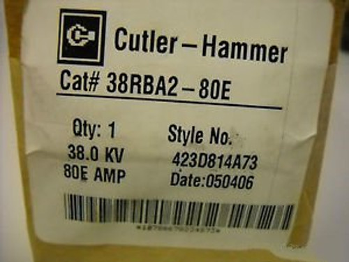 Eaton Cutler-Hammer Fuse, 38RBA2-80E, 80 Amp, 423D814A73, 38RBA280E