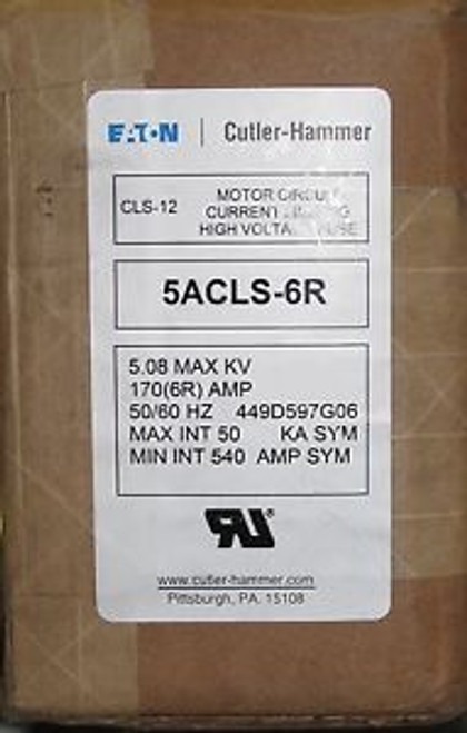 EATON CUTLER-HAMMER CLS-12 5ACLS-6R 170 AMP FUSE OPEN BOX 1706R1C5.5W JCL-A-6R