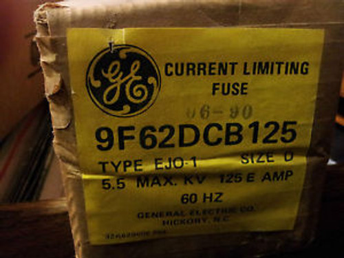 G.E. 9F62DCB125 NEW IN BOX 125 AMP 5.5 KV MAX CURRENT LIMITING FUSE