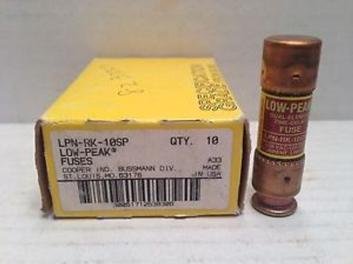 (100) NEW COOPER BUSSMANN LOW-PEAK FUSES LPN-RK-10SP LPNRK10SP