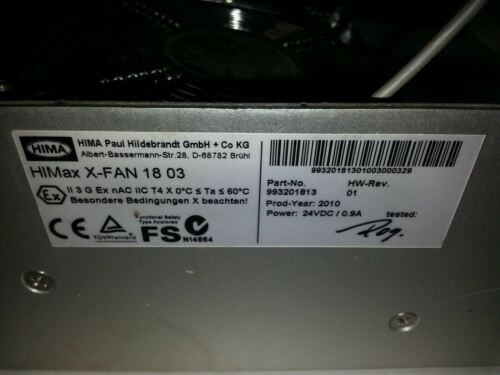 Hima Himax  X-Fan 18 03 993201813 01Hw 24Vdc/0.9A 4-Fan Assembly