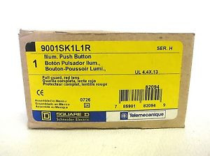 Square D 9001K1L1R Illuminator Red Lens Full Guard Push Button Ser H
