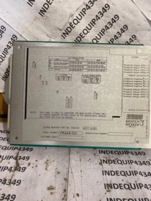 Bently Nevada 3300 System Monitor Interface 3300/01, 3300/20,3300/12 Loc122A19