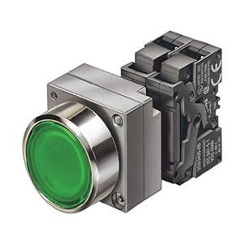 Pushbutton, Led, 24Vac/Dc, Flush, 22Mm, Gr