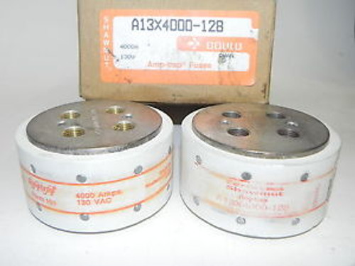 BOX OF 2 GOULD SHAWMUT A13X4000-128 AMP-TRAP FUSE 4000A 130V NEW IN BOX QTY:2