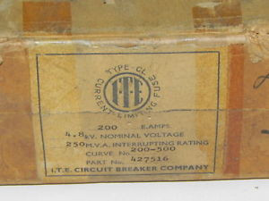 ITE 427516 200 E. AMPS 4.8kV 250MVA CURVE NO. 200-500