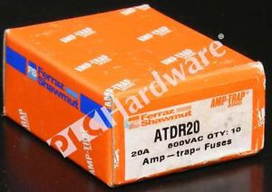 New 10 in Box Ferraz Shawmut ATDR20 Fuse 20A 600/300V AC/DC
