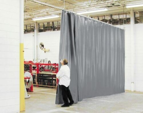 New 8'Hx24'W Industrial Curtain Wall Partition-Solid Panel-Threaded Mount