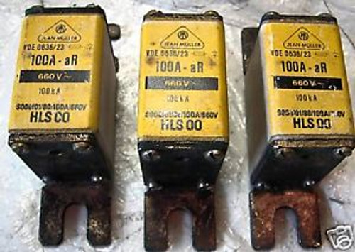 Jean Muller HLS CO 100 Amp 660 Volt Fuses Pack of 3