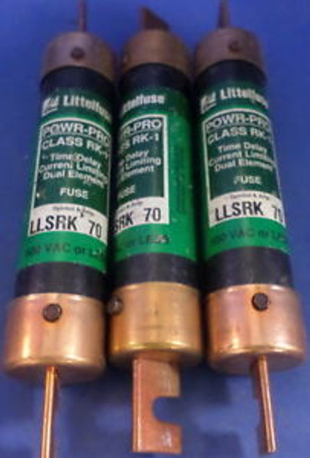 LITTELFUSE POWR-PRO, CLASS RK-1 LLSRK 70, 600V FUSE, LOTS OF 3