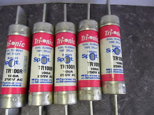 Lot FERRAZ Shawmut SMART SPOT TR100R Bussmann FRN-R-100 Amp Fuses 250V