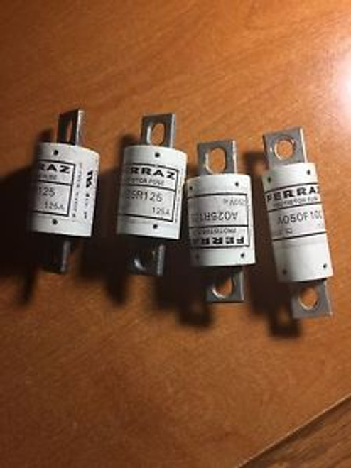 Package of 3x A025R125 and 1x A050F100 Ferraz Protistor Fuse 125A / 100A