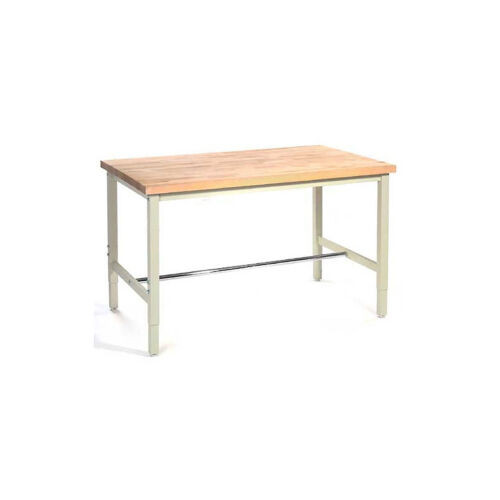 72"W X 36"D Adjustable Height Workbench 1-3/4" Thick Maple Top Safety Edge Tan