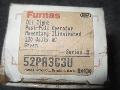 Furnas 52Pa3G3U Illuminated Green Push Button Switch