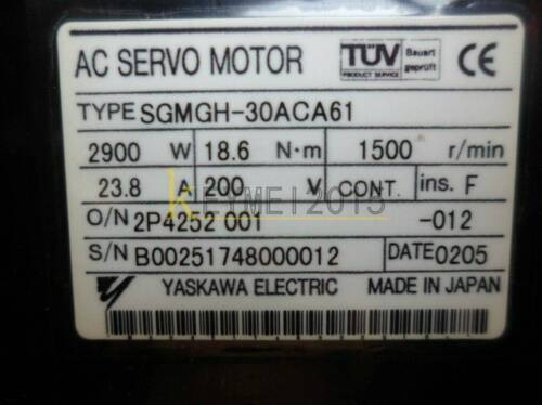 One Used Yaskawa Ac Servo Motor Sgmgh-30Aca61