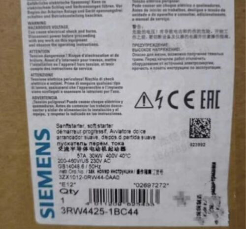 Siemens 3Rw4425-1Bc44 Sirius Soft Starter 3Rw4425-1Bc44 New In Box Ping