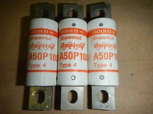 FUSES 100A Pack of 3 GOULD SHAWMUT A50P100 FUSES