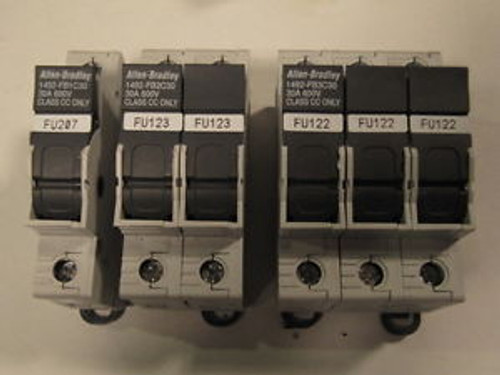 Pack of 14 Allen-Bradley Fuse Holders (1492-FB1C30 x 6, FB2C30 x 3, FB3C30 x 5)