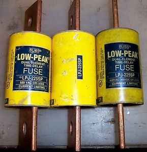 Bussmann Low Peak LPJ225SP Fuse Pack of 3