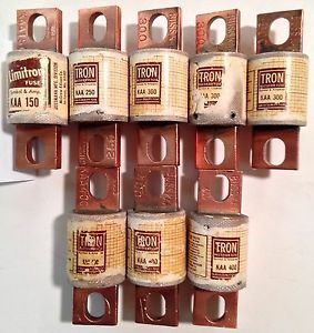 Assortment of 8 Tron High Current Fuses (150,250,300,400 amperes)