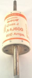 used FERRAZ A4J600 600A 600V J DUAL ELEMENT 200KAIC CURRENT LIMITING  FUSE