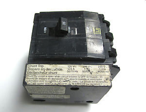 Square D 3 p  35A Circuit Breaker W/ Shunt Trip  Cat# QO3351021  ... L-06