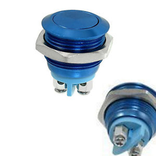 50Pcs Blue 16Mm Anti-Vandal Momentary Stainless Steel Metal Push Button Switch