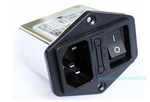 10Pcs New Emi Filter + Fuse + Socket + Switch 10A 115/250V Ac