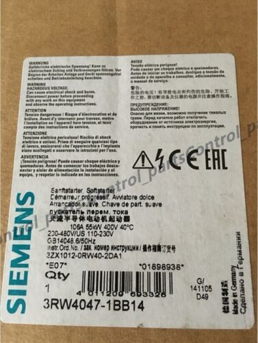 One New Siemens Soft Starter 3Rw4047-1Bb14 3Rw40471Bb14  55Kw