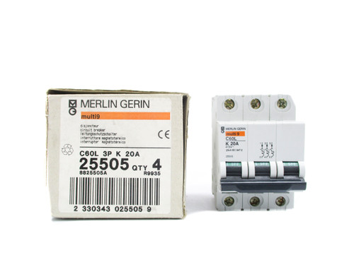 Merlin Gerin C60L 25505 20A 415V Pkg Of 4