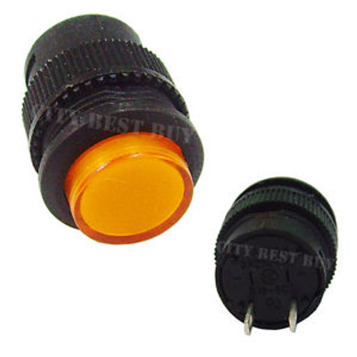 100 3A 250V Ac Spst Momentary 2 Pin 16Mm Push On Button Switch Orange 503B