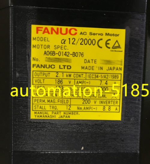 1Pcs Fanuc Servo Motor A06B-0142-B076 New