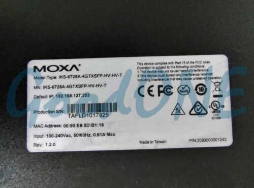 1Pc New Moxa Iks-6728A-4Gtxsfp-Hv-Hv-T Rack Type Industrial Switch