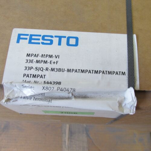 Festo Mpaf-Mpm-Vi, 33E-Mpm-E+F Manifold Assembly: 33P-Sjq-M3Bu-Mpat Mpat X6