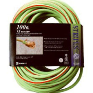 Coleman 02549-00-54 Extra Rugged 100 Extension Cord w/Lighted Ends, 12/5