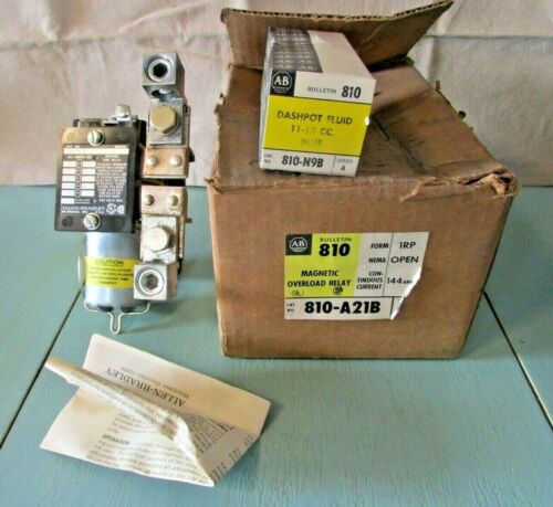 Allen Bradley 810-A21B Open Type Magnetic Overload Relay With 810-N9B, Fluid