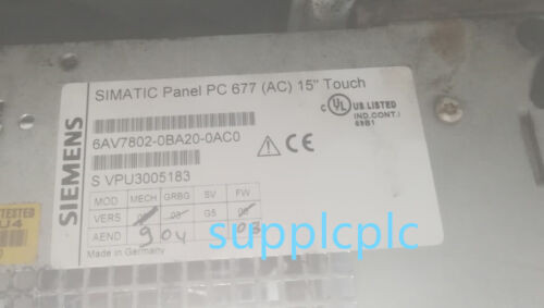 6Av7802-0Ba20-0Ac0 Siemens Pc677 Industrial Computer Used