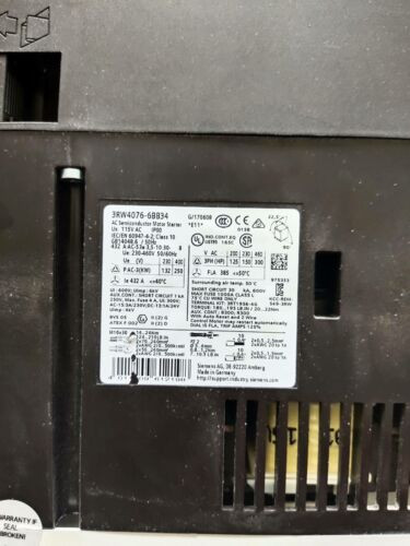 One Siemens 3Rw4076-6Bb34 3Rw40766Bb34