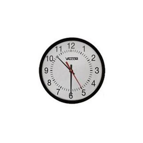 VALCOM V-A2412 12 ROUND CLOCK, BLACK,SURFACE MOUNT,24V