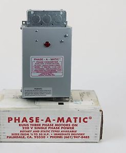 PHASE-A-MATIC PAM- 200 Heavy Duty Static Phase Converter Horsepower: 3/4 ~1 1/2